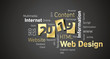 © simbos - Web Design New Year 2019 gold white word cloud black board background