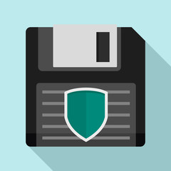 Poster - floppy disk protected icon. flat illustration of floppy disk protected vector icon for web design