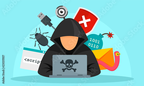 Cuadros en Lienzo Hacker activity concept background
