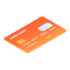 Poster - Credit card icon. Isometric of credit card vector icon for web design isolated on white background