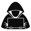 © anatolir - Hacker laptop icon. Simple illustration of hacker laptop vector icon for web design isolated on white background