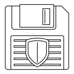 Poster - Floppy disk protected icon. Outline illustration of floppy disk protected vector icon for web design isolated on white background