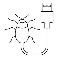 Poster - usb bug icon. outline illustration of usb bug vector icon for web design isolated on white backgroun