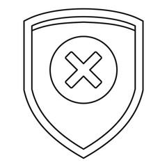 Poster - no digital secured icon. outline illustration of no digital secured vector icon for web design isola