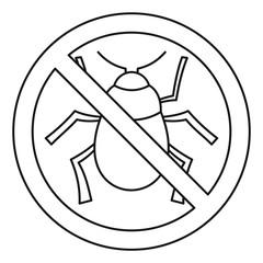 Poster - no virus bug icon. outline illustration of no virus bug vector icon for web design isolated on white