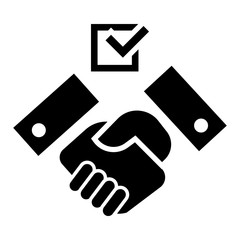 Poster - Political hand shake icon. Simple illustration of political hand shake vector icon for web design isolated on white background