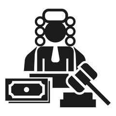 Poster - Judge bribery icon. Simple illustration of judge bribery vector icon for web design isolated on white background