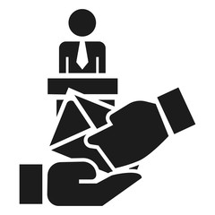 Poster - Bribery political candidate icon. Simple illustration of bribery political candidate vector icon for web design isolated on white background