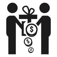 Poster - Bribery hand shake icon. Simple illustration of bribery hand shake vector icon for web design isolated on white background