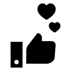 Poster - Thumb up heart icon. Simple illustration of thumb up heart vector icon for web design isolated on white background