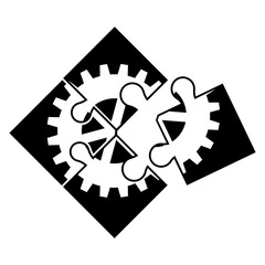 Aufkleber - teamwork puzzle icon. simple illustration of teamwork puzzle vector icon for web design isolated on 