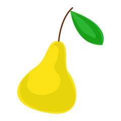 Poster - Yellow pear icon. Cartoon of yellow pear vector icon for web design isolated on white background