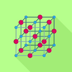 Poster - Atomic cube icon. Flat illustration of atomic cube vector icon for web design
