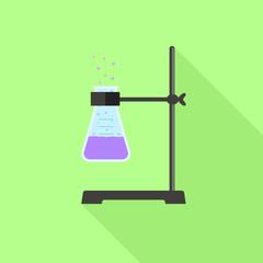 Poster - Test tube on stand icon. Flat illustration of test tube on stand vector icon for web design