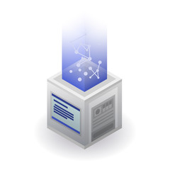 Poster - Abstract cube icon. Isometric of abstract cube vector icon for web design isolated on white background