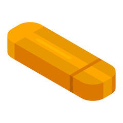 Poster - Orange usb flash icon. Isometric of orange usb flash vector icon for web design isolated on white background