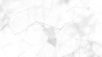 Leinwandbilder - Abstract white futuristic background. White background. connecting dots and lines on white background. 4k rendering.