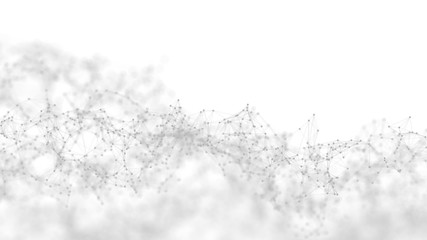 Wall Mural - Abstract white futuristic background. White background. connecting dots and lines on white background. 4k rendering.