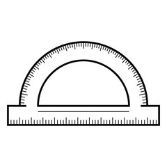 Poster - Protractor icon. Outline protractor vector icon for web design isolated on white background