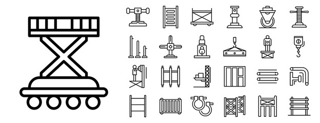 Poster - Scaffolding icon set. Outline set of scaffolding vector icons for web design isolated on white background