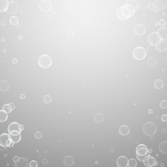 Random soap bubbles abstract background. Blowing b