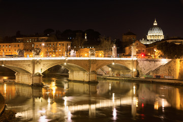 Wall Mural - A View of St Peter's Basilica from St. Angelo Bridge