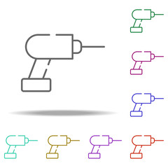 Poster - drill, tool for repair icon. Elements of construction in multi color style icons. Simple icon for websites, web design, mobile app, info graphics