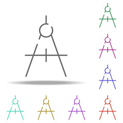 Poster - compasses, measurement icon. Elements of construction in multi color style icons. Simple icon for websites, web design, mobile app, info graphics