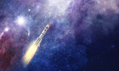 Wall Mural - rocket space ship . mixed media