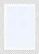 © Lifestyle Graphic - Graph paper sheet with blue pattern on transparent background and soft shadow. Vector.