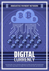 Aufkleber - Bitcoin cryptocurrency digital blockchain network