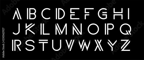 Cuadros en Lienzo Vector modern set. Modern abstract font, alphabet.