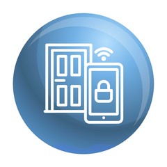 Poster - Smart door icon. Outline smart door vector icon for web design isolated on white background