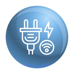 Poster - Smart energy plug icon. Outline smart energy plug vector icon for web design isolated on white background