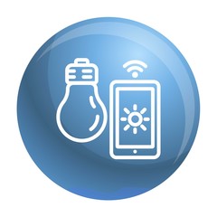 Poster - Smart bulb control icon. Outline smart bulb control vector icon for web design isolated on white background