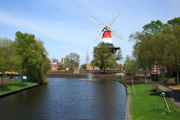 Molen de Valk Windmühle, Leiden, Niederlande