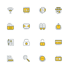 Wall Mural - set of flat line business icons. vector illustration