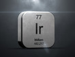 © concept w - Iridium element from the periodic table. Metallic icon 3D rendered with nice lens flare