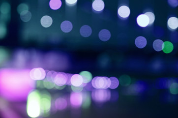 Wall Mural - light, bright spots, glare on a blue, purple blurred space.