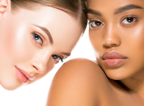 ethnic beauty women face closeup healthy beautiful natural female protrait