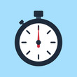 Stopwatch flat icon on isolated transparent background.	