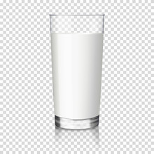 Glass Of Milk Isolated 
