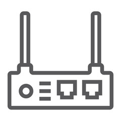 Fototapete - Router line icon, internet and connection, wifi sign, vector graphics, a linear pattern on a white background.