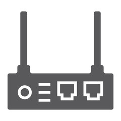 Fototapete - Router glyph icon, internet and connection, wifi sign, vector graphics, a solid pattern on a white background.
