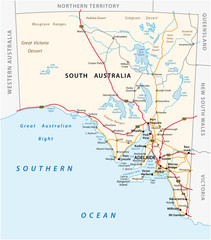 Wall Mural - Vector road map of the state South Australia