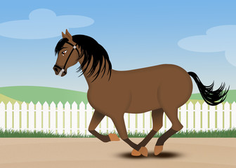 Poster - illustration of horse gallop