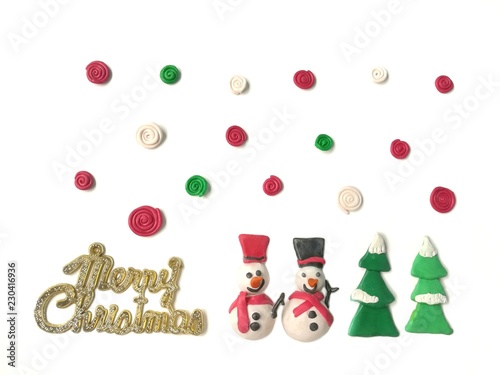 Cute Snowman Tree And Colorful Spiral Shaped Are Made From