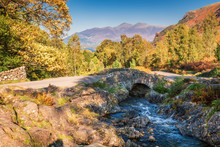Autumn At Ashness Bridge / Ashness Bridge And Skiddaw Above Derwent Water In The English Lake District, Now A Unesco World Heritage Site