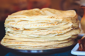 Wall Mural - Fresh pancakes on the counter