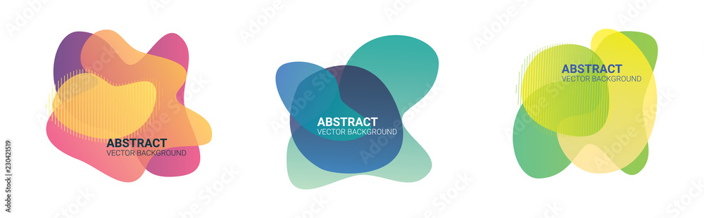 Abstract blur free form shapes color gradient. Fluid organic colorful shapes. Colors effect soft transition, vector illustration eps10. Abstract background - obrazy, fototapety, plakaty 